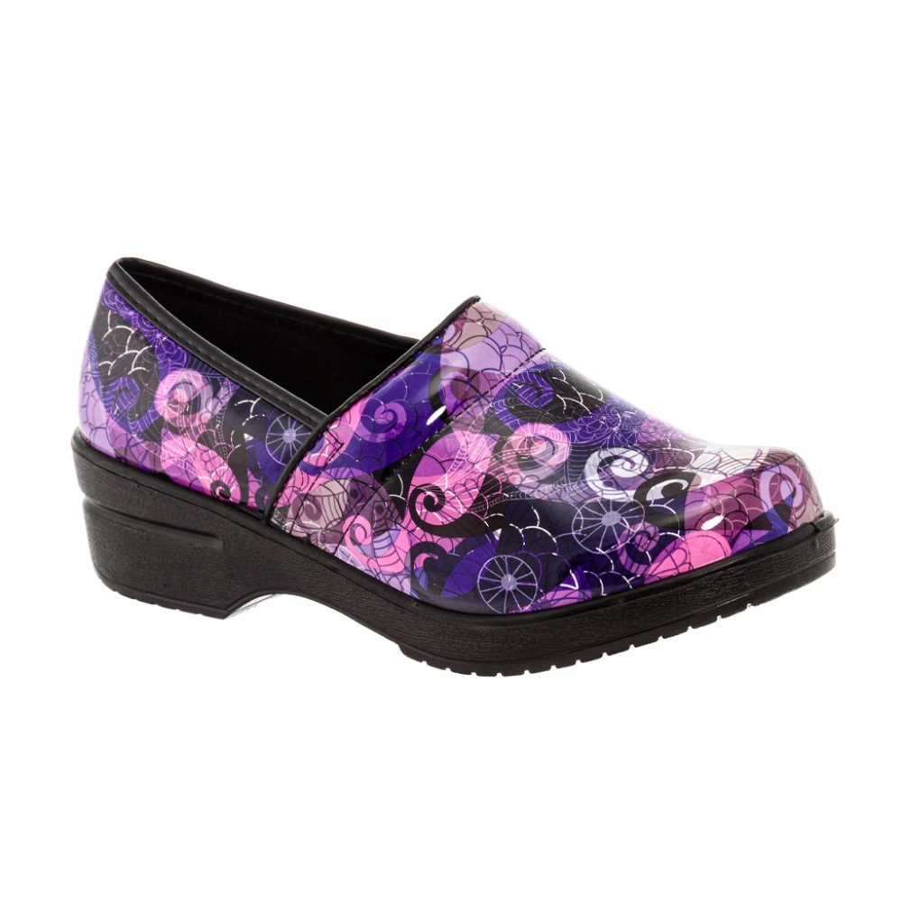 Rasolli Dannis Comfortable Clog Purple Paisley for Women - New in Box
